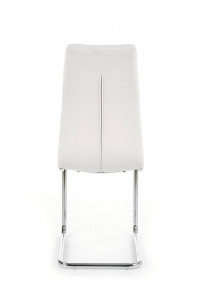 SCAUN DINING STIL K147, ALB/CROM, CU TAPITERIE DIN PIELE ECOLOGICA SI PICIOARE DIN METAL, STIL MODERN - Img 3