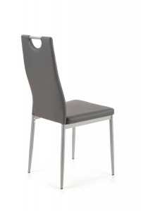 SCAUN DINING STIL K202, GRI/CROM, CU TAPITERIE DIN PIELE ECOLOGICA SI PICIOARE DIN METAL, STIL MODERN - Img 2