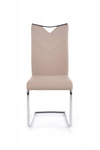 SCAUN DINING STIL K224, CAPPUCCINO/CROM, CU TAPITERIE DIN PIELE ECOLOGICA SI PICIOARE DIN METAL, STIL MODERN - Img 5