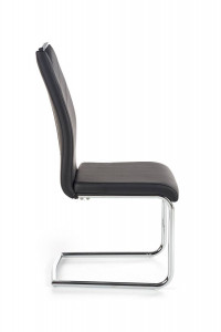 SCAUN DINING STIL K224, NEGRU/CROM, CU TAPITERIE DIN PIELE ECOLOGICA SI PICIOARE DIN METAL, STIL MODERN - Img 7