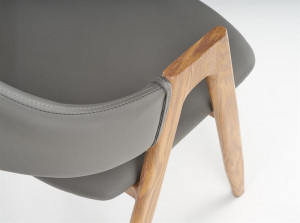 SCAUN DINING STIL K247, GRI/STEJAR, CU TAPITERIE DIN PIELE ECOLOGICA SI PICIOARE DIN METAL, STIL MODERN - Img 6