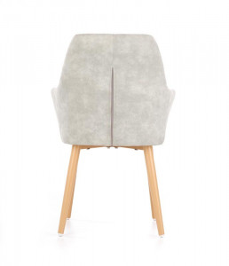 SCAUN DINING STIL K287, GRI DESCHIS/STEJAR, CU TAPITERIE DIN PIELE ECOLOGICA SI PICIOARE DIN METAL, STIL MODERN - Img 6