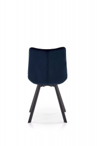 SCAUN DINING STIL K332, ALBASTRU INCHIS/NEGRU, CU TAPITERIE DIN CATIFEA SI PICIOARE DIN METAL, STIL MODERN - Img 4