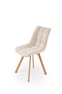 SCAUN DINING STIL K332, BEJ 23/STEJAR, CU TAPITERIE DIN TEXTIL SI PICIOARE DIN METAL, STIL MODERN