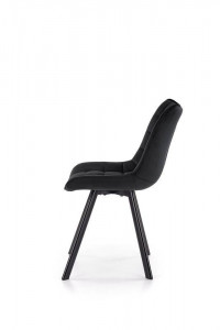 SCAUN DINING STIL K332, NEGRU/NEGRU, CU TAPITERIE DIN CATIFEA SI PICIOARE DIN METAL, STIL MODERN - Img 5