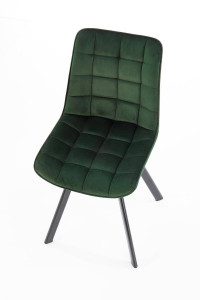 SCAUN DINING STIL K332, VERDE INCHIS/NEGRU, CU TAPITERIE DIN CATIFEA SI PICIOARE DIN METAL, STIL MODERN - Img 5