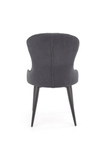 SCAUN DINING STIL K366, GRI/NEGRU, CU TAPITERIE DIN CATIFEA SI PICIOARE DIN METAL, STIL MODERN - Img 6