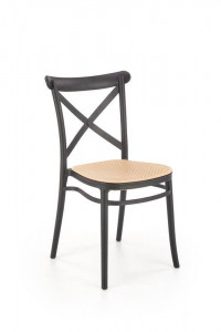 SCAUN DINING/TERASA K512, NATURAL/NEGRU, DIN POLIPROPILENA , STIL MODERN, SUPRAPOZABIL - Img 1