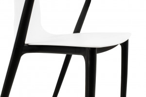 SCAUN DINING/TERASA VINCENT, ALB/NEGRU, DIN POLIPROPILENA, STIL MODERN - Img 7