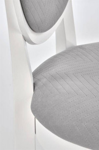 SCAUN DINING VELO, GRI/ALB, CU TAPITERIE DIN STOFA FINA SI PICIOARE DIN LEMN MASIV, STIL CLASIC - Img 4