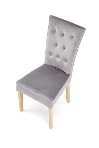 SCAUN DINING VERMONT, GRI MONOLITH 85/STEJAR, CU TAPITERIE DIN CATIFEA SI PICIOARE DIN LEMN MASIV, STIL CLASIC - Img 5