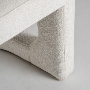 SCAUN ELEGANT BILAIS, DIN METAL SI TEXTIL ALB/GALBUI, DESIGN CONTEMPORAN, VICAL HOME - Img 6