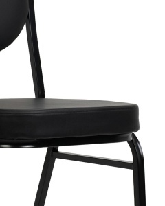SCAUN EVENIMENTE HEBE NEGRU, CONFECTIONAT DIN METAL SI PIELE ECOLOGICA, STIL MODERN - Img 8