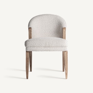 SCAUN EXCLUSIVIST GUERET, CULOARE MARO/ALB-GRI, DIN LEMN SI TEXTIL BOUCLE, VICAL HOME - Img 2