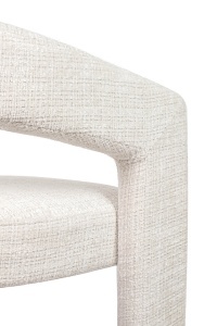 SCAUN LOGAN ALB CONFECTIONAT DIN TEXTIL SI METAL, STIL MODERN - Img 6