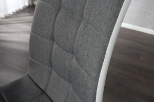 SCAUN LONDON II ALB/GRI 22983 CU TAPITERIE DIN TEXTIL DESIGN MODERN - Img 6