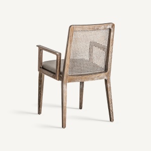 SCAUN MATTIA, DIN LEMN DE FRASIN NATUR ANTICHIZAT SI TEXTIL, DESIGN CONTEMPORAN, VICAL HOME - Img 4