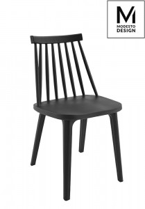SCAUN NEGRU DIN POLIPROPILENA RIBS BLACK STIL MODERN