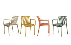 SCAUN PENTRU EXTERIOR/INTERIOR STRIPS ARM, GALBEN, DIN POLIPROPILENA, STIL MODERN MINIMALIST - Img 6