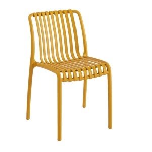 SCAUN PENTRU EXTERIOR/INTERIOR STRIPS, GALBEN, DIN POLIPROPILENA, STIL MODERN MINIMALIST