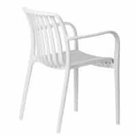 SCAUN PENTRU TERASA/GRADINA, AURA, DIN MATERIAL POLIPROPILENA, ALB, STIVUIBIL - Img 3