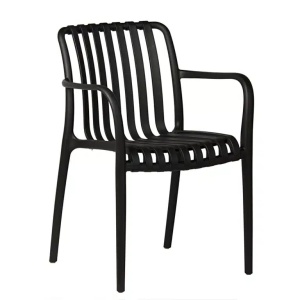 SCAUN PENTRU TERASA/GRADINA, AURA, DIN MATERIAL POLIPROPILENA, NEGRU, STIVUIBIL
