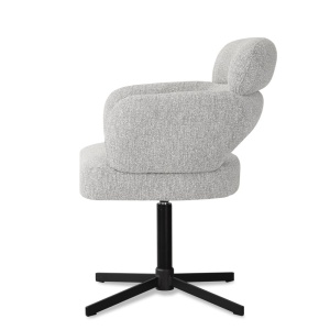 SCAUN PIVOTANT BIG LETO, CONFECTIONAT DIN METAL, SPUMA, ARCURI SI METAL, GRI/NEGRU, STIL MODERN - Img 3