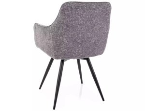 SCAUN PIVOTANT LEO 07, GRI 07/NEGRU MAT, TAPITERIE DIN TEXTIL SI PICIOARE DIN METAL, STIL MODERN - Img 2