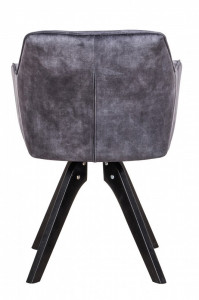 SCAUN PIVOTANT, LOFT 61X81 CM, COD 40254, DIN CATIFEA GRI SI CADRUL DE LEMN - Img 4