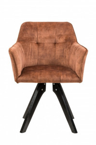 SCAUN PIVOTANT, LOFT 61X81 CM, COD 40258, DIN CATIFEA CUPRU SI CADRUL DE LEMN - Img 2