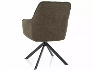 SCAUN PIVOTANT METRO, OLIVE 77/NEGRU MAT, TAPITERIE DIN STOFA BJORN SI PICIOARE DIN METAL, STIL MODERN - Img 4