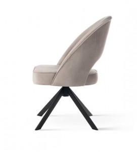 SCAUN PIVOTANT PONTE TWIST, BEJ/NEGRU, TAPITERIE DIN CATIFEA SI PICIOARE DIN METAL,STIL MODERN - Img 4