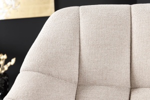 SCAUN ROTATIV 360°, PAPILLON 80/90CM, TEXTIL BEJ SI METAL, DESIGN INDUSTRIAL - Img 6