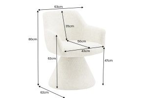 SCAUN ROTATIV, AMBIENTO 180 GRADE, COTIERE, MATERIAL TEXTIL CHENILLE GRI, ARTIM GROUP SELECTION - Img 2