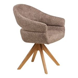 SCAUN ROTATIV DOVER, DIN LEMN SI TEXTIL, CULOARE MARO, HOUSE NORDIC - Img 4