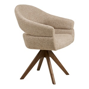 SCAUN ROTATIV DOVER, DIN LEMN SI TEXTIL, CULOARE NISIPIU, HOUSE NORDIC - Img 4