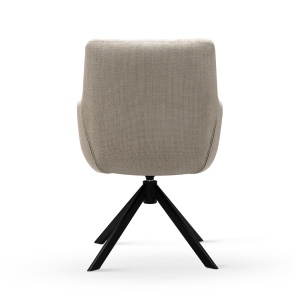 SCAUN ROTATIV MIRAGE BEJ/NEGRU/VAGAR071, TAPITERIE DIN TEXTIL, SPUMA, ARCURI SI METAL, STIL MODERN - Img 3