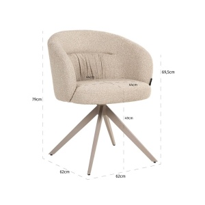 SCAUN ROTATIV OLIVIA BISCOTTI, S4788, CONFECTIONAT DIN METAL, SPUMA SI 100% POLIESTER, RICHMOND INTERIORS - Img 4