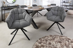 SCAUN ROTATIV, PAPILLON, MICROFIBRA GRI INCHIS, STIL RETRO, ARTIM GROUP SELECTION - Img 3