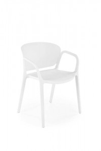SCAUN TERASA K491, ALB, DIN POLIPROPILENA , STIL MODERN, SUPRAPOZABIL