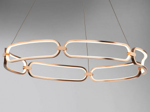 SCHULLER,LUSTRA/PLAFONIERA COLETTE, 80CM, AURIU ROSE/OPAL, DIN ALUMINIU SI SILICON, STIL MODERN - Img 6