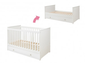SERTAR PENTRU PATUTUL DE COPII MARYLOU ALB 70x140 STIL CLASIC BA - Img 4