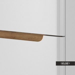 SERVANTA ELEGANTA LIVING CU 4 USI DIN PLACI LAMINATE SI MDF IN DESIGN SCANDINAV DE CULOARE ALBA - Img 4