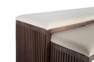 SET 2 BUCATI BANCUTE ,STIL CLASIC, LEMN DE TEC RECICLAT SI MATERIAL TEXTIL, ARTIM GROUP SELECTION - Img 3