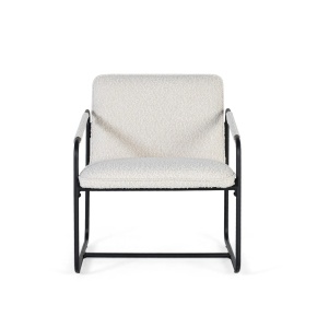 SET 2 FOTOLII DE RELAXARE KAILASH 64CM, REALIZAT DIN METAL SI TEXTIL, CULOARE BEJ/NEGRU, GINER Y COLOMER - Img 2