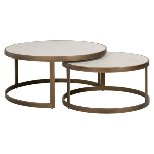 SET 2 MASUTE DE CAFEA WHITEBONE VERONA, 211839, CONFECTIONATA DIN FURNIR DE STEJAR SI METAL, CULOAREA AURIU SI ALB, STIL MODERN - Img 2