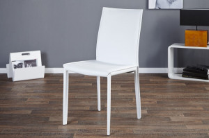 SET 2 SCAUNE ALBE MILANO 11565 - DESIGN MODERN - Img 1