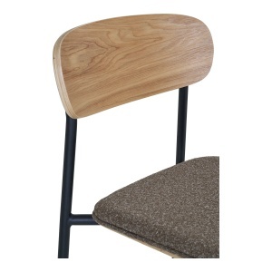 SET 2 SCAUNE DE BAR ESTEPONA, DIN METAL, FURNIR SI TEXTIL, CULOARE NATUR/MARO, HOUSE NORDIC - Img 5