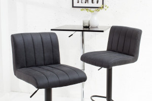 SET 2 SCAUNE DE BAR, GRI, PORTLAND, DESIGN VINTAGE - Img 2