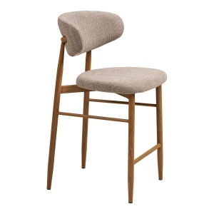 SET 2 SCAUNE DE BAR LEVANTO, DIN METAL SI TEXTIL, CULOARE BEJ, HOUSE NORDIC - Img 4